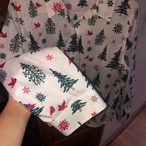Coldwater Creek Christmas button up top women's size 12 - Picture 2 of 9